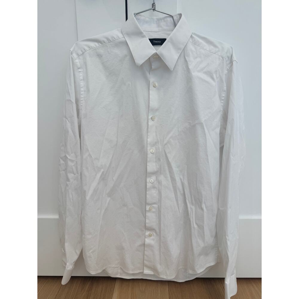 Theory Mens Sylvain Precise 2 Shirt White Medium $225